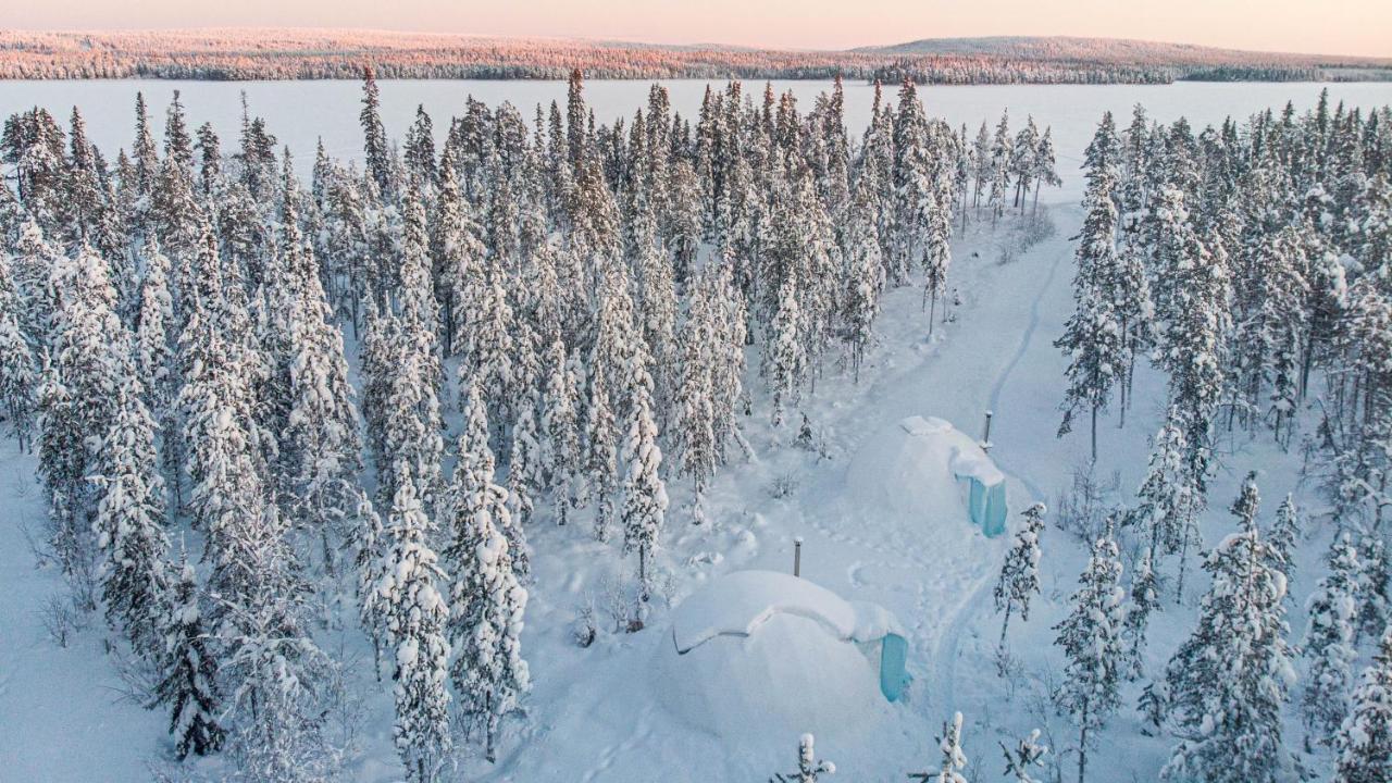 Aurora Igloo Fireplace-Heated Tents In A Secret Forest With Private Jacuzzi And Shared Sauna Bathroom And Dog Friendly Rovaniemi Bagian luar foto